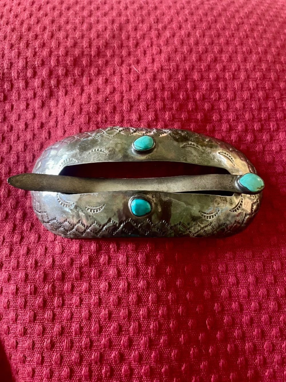 Vintage Native American Turquoise Hair Clip
